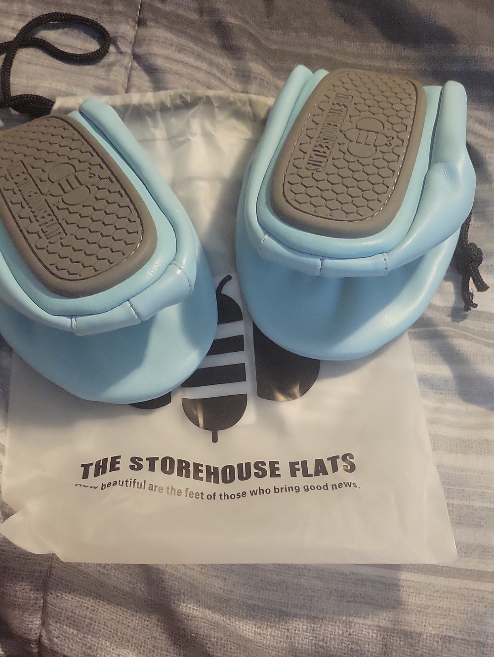 Womens Light Blue Foldable Shoes